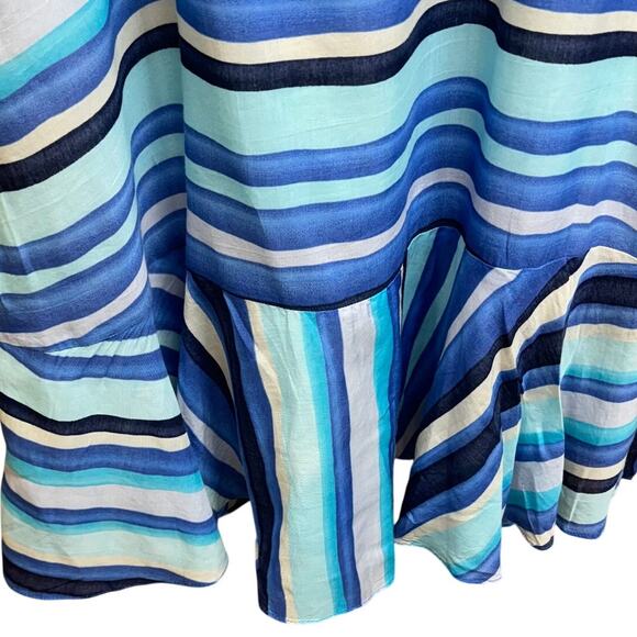 Tommy Hilfiger Gorgeous Blue Striped Wrap Shift Nautical Sundress Women Large - Picture 8 of 11